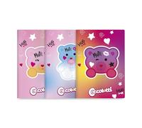 Colourbook - Confezione 12 Quaderni Coccolotti Love&Tell, Formato A4, 72 Pagine, 100 g/m² (Rigatura 10 mm - Quadretti da 1 cm)