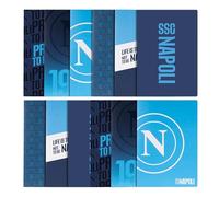 Colourbook - Confezione 12 Quaderni SSCN Napoli, Formato A4, 72 Pagine, 100 g/m² (Rigatura 10 mm - Quadretti da 1 cm)
