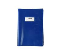 Colourbook Copertina Per Quaderni A4 Blu Navy, Copri Quaderno In PVC Shiny Con Alette Salva Angoli E Etichetta Segnanome, Protezione Per Quadernone Grande Scuola Medie Superiori Ufficio