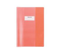 Colourbook Copertina Quaderno A4 In PVC, Copri Quaderno Resistente Con Alette Salva Angoli, Etichetta Nome Personalizzabile, Protezione Libri E Quaderni Scuola, Rosso