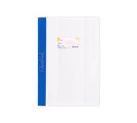 Colourbook Copertina Trasparente per Quaderno A4 - Copriquaderno con Banda Colorata, Alette Salva Angoli e Etichetta Nome Personalizzabile, Protezione Resistente (Blu)