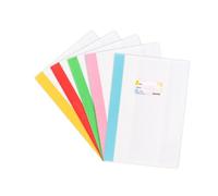 Colourbook Copertine Trasparenti Per Quaderni A4, Set 5 Pezzi, Plastica Resistente, Alette Salva Angoli Rinforzate, Banda Colorata, Etichetta Nome Inclusa, Versione Shine