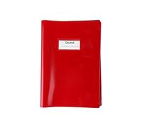 Colourbook Copriquaderno Maxi Shiny per Quaderni A4 - Copertina in Plastica Trasparente Colorata, Alette Salva Angoli, Etichetta Porta Nome, Colore Rosso Brillante