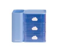 Colourbook Cubby - Organizer Scrivania 3 Cassetti, Mini Cassettiera Portaoggetti, Porta Minuteria (Celeste)