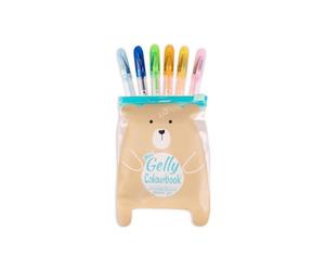 Colourbook Gelly - Set Mini Penne Gel Colorate, Bustina Con Zip, 6 Colori