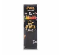 Colourbook Geolier - Rotolo Astuccio Portapastelli, Tasca Interna con Zip, 24 Pezzi (Nero)