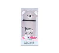 Colourbook Goommy Koala Astuccio Portapenne 2 in 1 - Silicone Soft Touch Morbido, Design Verticale Stand-up da Scrivania, Lavabile e Antiurto (Koala Teddy)