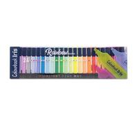 Colourbook Iris Desk Set 24 Evidenziatori Rainbow, Set Evidenziatori Multicolore, Punta A Scalpello 2-5 Mm, Inchiostro A Base D’Acqua Anti Dry Out, Per Studio Ufficio Università