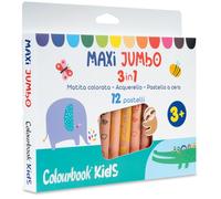 Colourbook Kids - Set Tempera Stick, Tempere Lavabili per Bambini, Colori Assortiti (12)