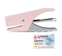 Colourbook Kit Cucitrice A Pinza Con 1000 Punti Metallici 6/4, Set Ufficio Scuola Casa, Spillatrice In Metallo Ergonomica, Fino A 10 Fogli, Varianti Colore Assortite (Rosa)