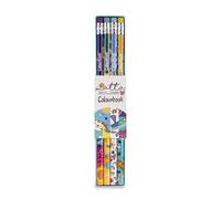 Colourbook Matta - Set 4 Matite HB, Gomma Colorata, 4 Fantasie (Doodle)