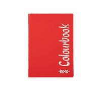 Colourbook Maxi Cento - Quaderno Formato A5, 80 Pagine, 100 g/m², Righe medie e superiori Rosso