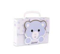 Colourbook - Mini Valigetta, Set Cancelleria per Bambini con Penne, Evidenziatori, Gomme, Colla e Gadget Sorpresa, Valigetta Rigida 23x16 cm (Classic Lilla)