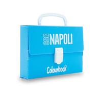 Colourbook Minipoly Ufficiale Napoli, Valigetta Scuola con Manico, Kit Cancelleria per Bambini, 4 Varianti Colore, Set Regalo con Pennarelli e Album da Colorare (Azzurro)