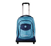 Colourbook Napoli - Zaino Trolley Scuola Con Sciarpa, Spallacci Uso Zaino, Scocca Antiurto, (Azzurro)