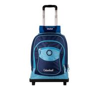 Colourbook Napoli - Zaino Trolley Scuola Con Sciarpa, Spallacci Uso Zaino, Scocca Antiurto, (Blu Navy)