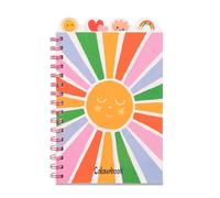 Colourbook Notebook Good Vibes con Copertina Rigida - Formato A5, 3 Divisori in PPL Colorati, Spirale Cromata, Carta 75g, Design Motivazionale "Sunshine"