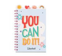 Colourbook Notebook Good Vibes con Copertina Rigida - Formato A5, 3 Divisori in PPL Colorati, Spirale Cromata, Carta 75g, Design Motivazionale "You Can Do It"