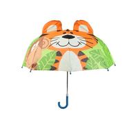 Colourbook - Ombrello per Bambini 3D, 6 Soggetti Animati, Dettagli in 3D, Apertura Sicura, Chiusura in Velcro, Fodera Coordinata (Giungla)
