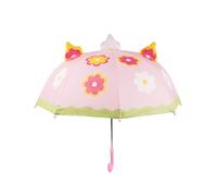 Colourbook - Ombrello per Bambini 3D, 6 Soggetti Animati, Dettagli in 3D, Apertura Sicura, Chiusura in Velcro, Fodera Coordinata (Fiori)