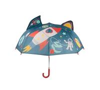 Colourbook - Ombrello per Bambini 3D, 6 Soggetti Animati, Dettagli in 3D, Apertura Sicura, Chiusura in Velcro, Fodera Coordinata (Spazio)