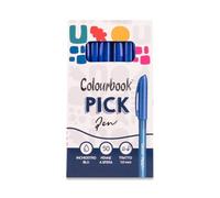 Colourbook Pick Pen, Confezione 50 Penne A Sfera Premium, Scrittura Fluida E Precisa, Punta Media 1 Mm, Inchiostro Blu Intenso, Fornitura Per Scuola E Ufficio