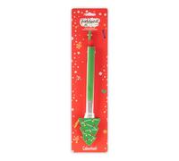 Colourbook - Pinza per Alimenti Natalizia, Acciaio Inox e Silicone Antiscottatura, Meccanismo Salvaspazio, Topper Albero o Guanto Babbo Natale, Utensile Cucina per Dolci e Feste (Albero di Natale)