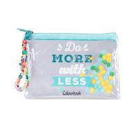 Colourbook Pochette Soft Bubbles Trasparente, 14,5x21,5 Cm, Con Laccetto Da Polso, Porta Trucchi Cancelleria Smartphone, PVC Con Bolle Colorate, Mini Bag Organizer Multiuso