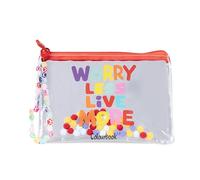 Colourbook - Pochette Trasparente, Soft Bubbles, Dimensioni 14,5x21,5 (Worry Less Live More)
