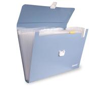 Colourbook Portadocumenti A Fisarmonica 13 Scomparti 24x33 Cm, Cartella Documenti A4, Organizer A Soffietto In PPL Pesante Antistrappo, Impermeabile E Anti Umidità, Chiusura A Scatto, Azzurro