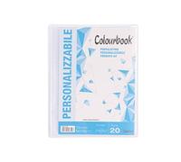 Colourbook Portalistino A4 con Copertina Trasparente - 20 Buste Fisse, 40 Facciate Utilizzabili, Polipropilene Flessibile ed Ecosostenibile, Custodia per Fogli e Documenti