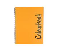 Colourbook Quaderno A4 Spiralato Wire O Quadretti 10mm Senza Margine Per Prima Elementare Ufficio, 80 Fogli 70g 160 Pagine Preforati 4 Anelli, Copertina PPL Opaca Anti-Urto, Arancione