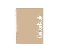 Colourbook Quaderno Spiralato A4 Beige Pastello Mellow Buff 80 Fogli Quadretti 5mm con Fori e Microperforazione Spirale Bianca Antiossido 160 Pagine Raccoglitore Ufficio Università