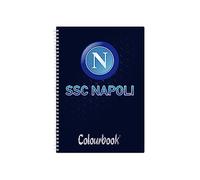 Colourbook Quaderno Spiralato A4 SSC Napoli Dark Blue - 160 Pagine, Carta 70g, Microperforazione con Invito al Taglio, Copertina PPL, Rigatura 1R Medie/Superiori, Ufficiale