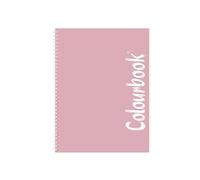 Colourbook Quaderno Spiralato Matematica A Quadretti 5 Mm Per Scuola Elementare Medie, Formato Grande A4, 160 Pagine, Carta 70 Gr, Microperforato Con 4 Fori, Rosa Fiore Pastel