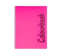 Colourbook Quadernone Spiralato Matematica Quadretti 4mm Per Scuola Medie Superiori Università Formato A4 Grande, 160 Pagine, Copertina Rigida PPL Rosa Fluo, Spirale Wire O