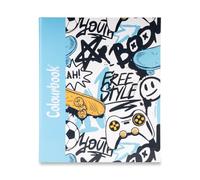 Colourbook Raccoglitore A4 4 Anelli Dorso 3 cm Abstract Freestyle Graffiti, Cartella Rigida Porta Documenti Per Scuola E Ufficio, Anelli Metallici Alta Tenuta, Copertina Resistente Antigraffio