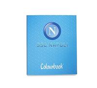 Colourbook Raccoglitore Cartonato ad Anelli SSC Napoli - Formato A4 24x32 cm, 4 Anelli Tondi 30 mm, Ufficiale Team Jersey, Dorso 3 cm, Made in Italy