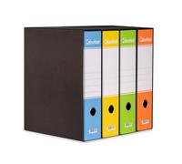 Colourbook Raccoglitori A Leva Con Custodia, Set Da 4 Pezzi Colorati, Formato Protocollo A4 29x34 Cm, Dorso 8 Cm D8, Registratori Per Archiviazione Documenti Ufficio