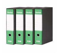 Colourbook Registratore Con Custodia e Meccanismo a Leva, Raccoglitore Archivio Professionale Con Dorso da 8 cm, Confezione da 4 pezzi, Colore Verde