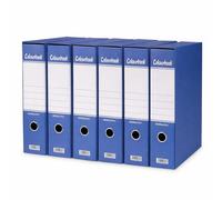 Colourbook Registratore Con Custodia, Set 6 Faldoni Raccoglitore Documenti A4, Dorso 8 Cm, Meccanismo A Leva 2 Anelli, Per Ufficio In Cartone Alta Qualità, Blu, Made In Italy