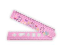Colourbook Righello Pieghevole 30 cm Unicorno con Stencil Geometrici