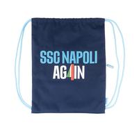 Colourbook - Sacca Coulisse Napoli Again, Tasca Laterale Con Puller in Gomma, Cordino Regolabile, Dimensioni 35x45cm (Again Dark Blue)
