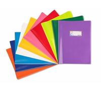 Colourbook Set 10 Copriquaderni A4 In PPL Con Aletta Antipiega, Copertine Protettive Per Quaderni Scuola, Targhetta Porta Nome E Materia, Finitura Laccata Lucida, Resistenti E Idrorepellenti