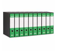 Colourbook Set 10 Registratori Verde A Leva In Formato Protocollo Per Archiviazione Professionale Ufficio E Studio, Dorso 8 cm Con Custodia, Meccanismo Leva Metallo Resistente, Alta Capacita