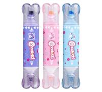 Colourbook - Set 3 Evidenziatori con Timbro, Punta a Scalpello, Timbrino Doodle