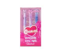 Colourbook - Set 3 Evidenziatori Duo Tone Coccolotti, Doppia Punta, Punta Sottile 2 in 1, Official Licensee