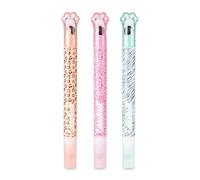 Colourbook Set 3 Evidenziatori Gleam Wild Glitterati Doppia Punta Per Bullet Journal Studio Creativita, Inchiostro Acqua Asciugatura Rapida No Sbavature, Timbrino Doodle Integrato, Colori Vivaci