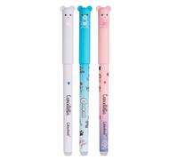 Colourbook Set 3 Penne Gel Cancellabili Ricaricabili Coccolotti, 2 Blu E 1 Rossa, Punta 0,7 Mm, Inchiostro Termosensibile, Gomma Integrata, Per Scuola Primaria