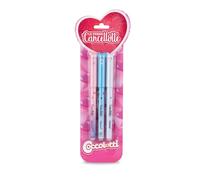 Colourbook - Set 3 Penne Gel Cancellabili Ricaricabili, Gomma a Semisfera, Diametro Punta 0,7mm